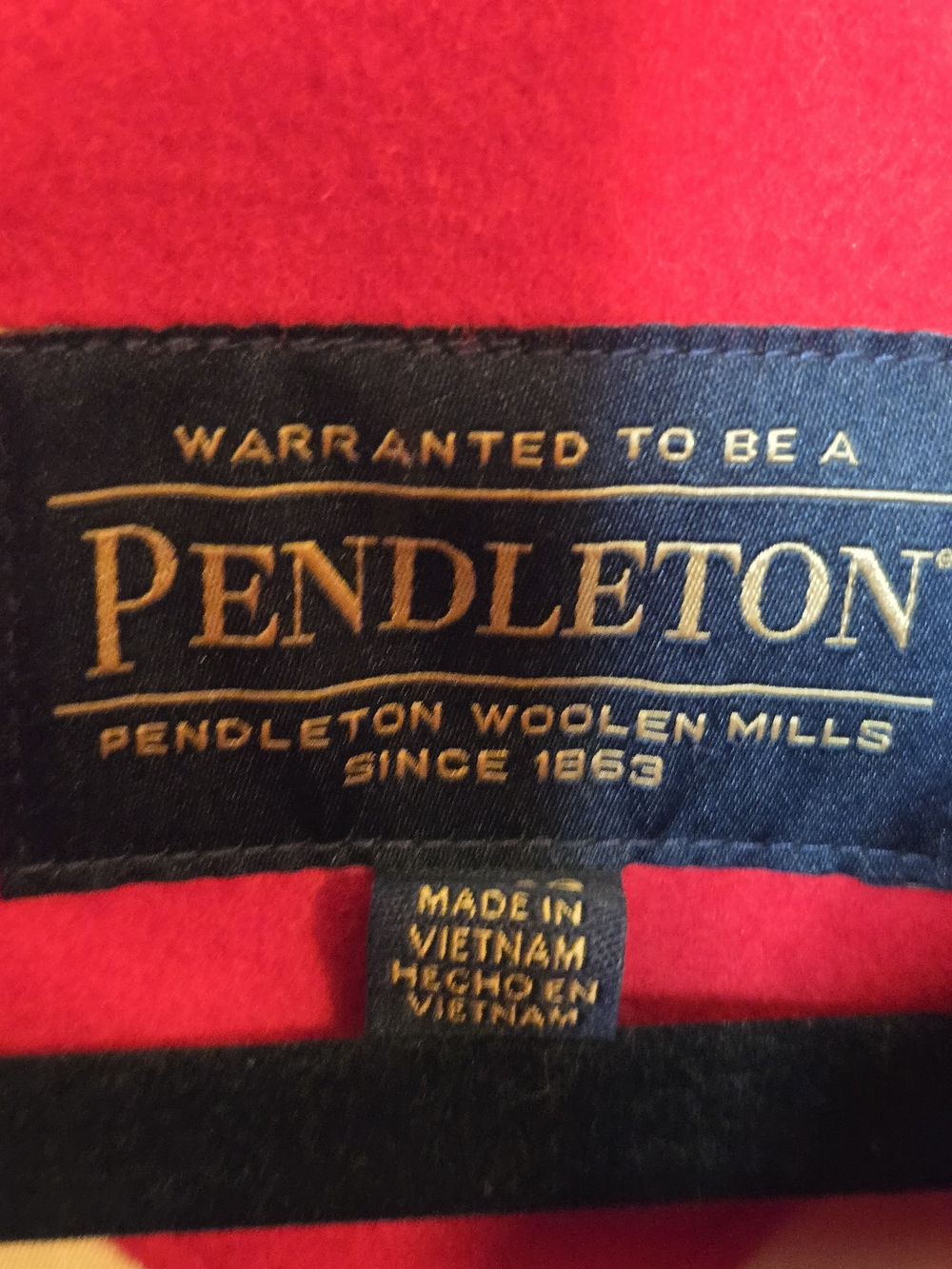 Pendleton Red Wool Blend Stand Collar Coat Hidden Zip Snap Jacket XL - Picture 4 of 10